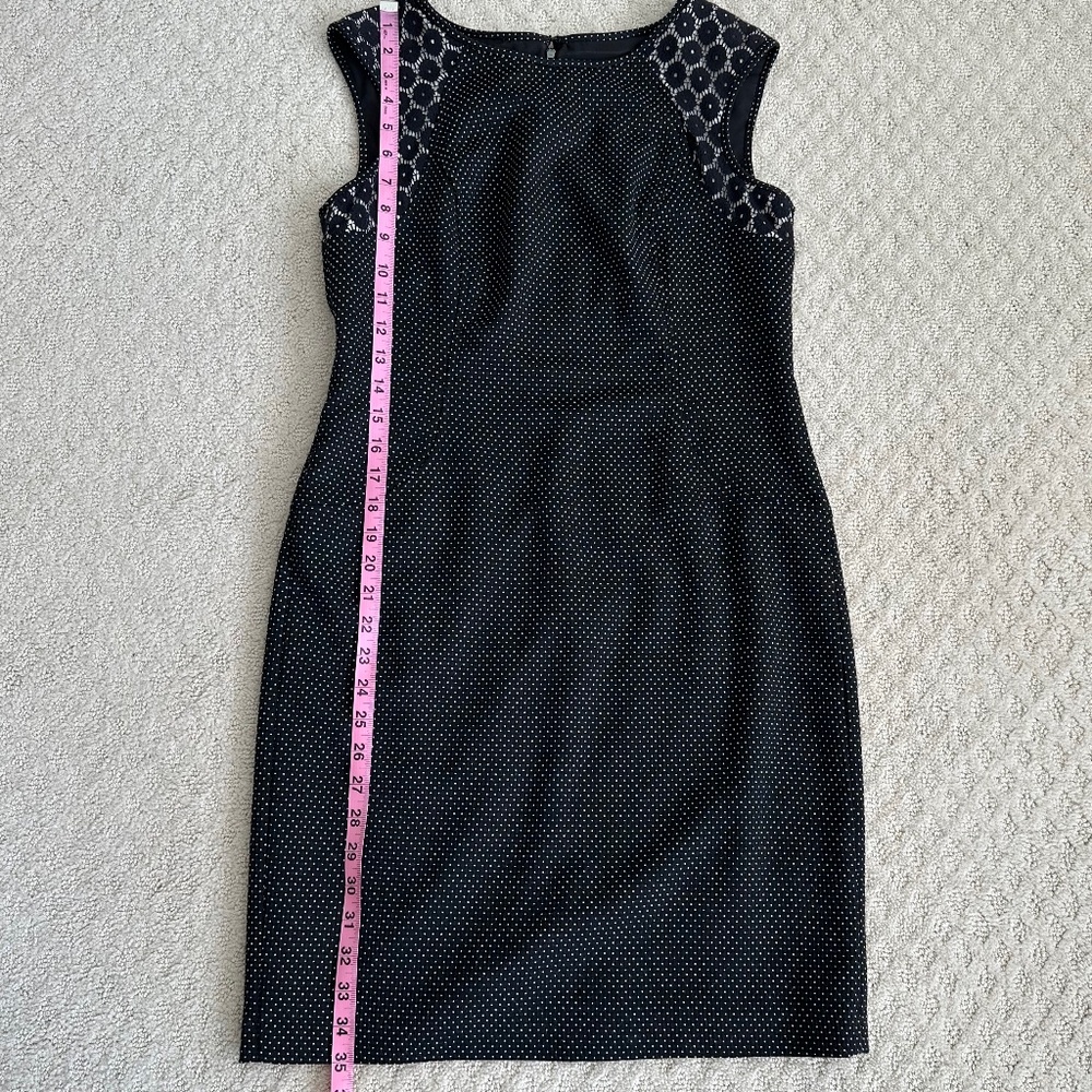 Ann Taylor Polka Dot Lace Sleeveless Sheath Dress Size 6P Office Casual Business - Picture 13 of 14